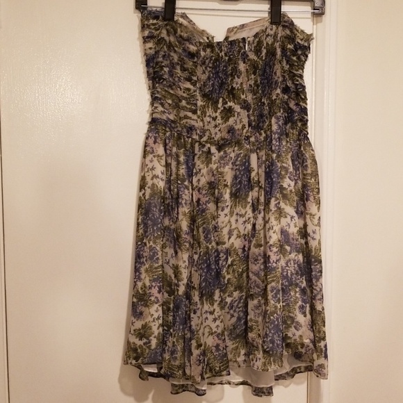💕GREYLIN💕 Botanical Chiffon Strapless Dress - Picture 4 of 6